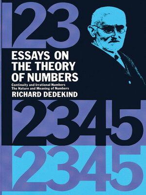 cover image of Essays on the Theory of Numbers